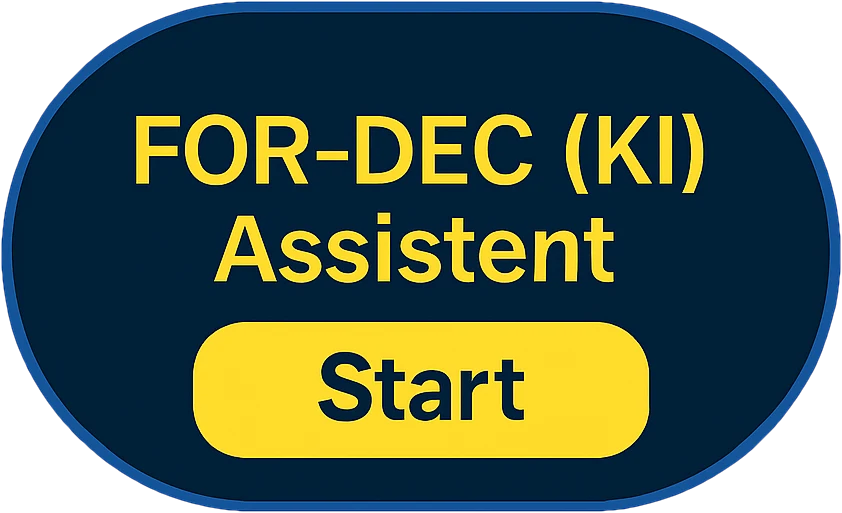 Button-Grafik für die "For-Dec Assistant"-App mit dem Label "Start"