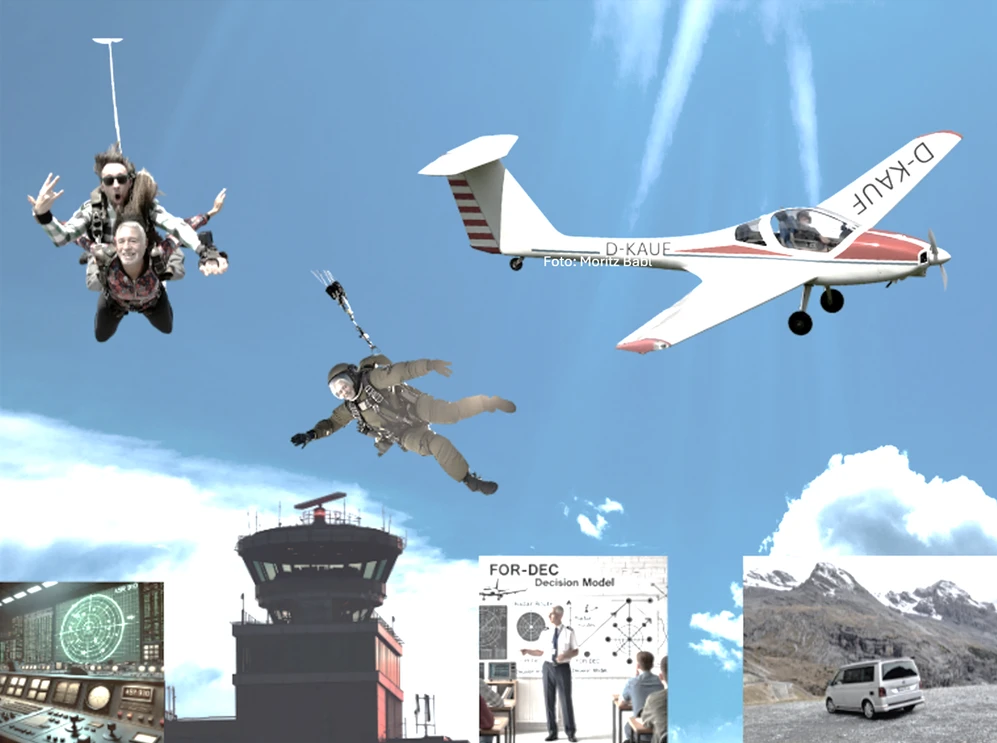 Ein Bild im Comic-Stil mit einem übergroßen Flugzeug mit dem Schriftzug "My Life", das über den Globus fliegt.